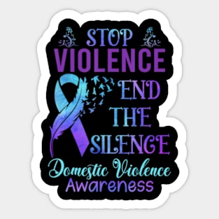 Family Domestic Violence Awareness Purple Ribbon Sticker